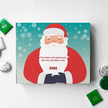 Cutie de bomboane personalizată cu text - Mos Crăciun