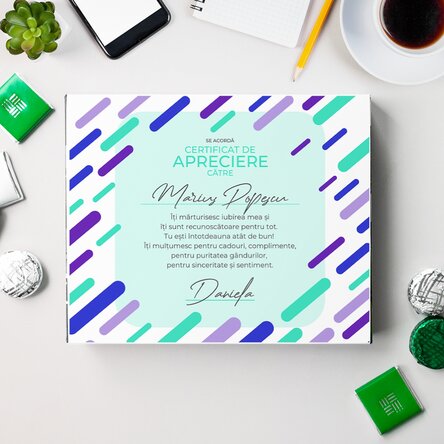 Cutie de bomboane personalizată cu text - Apreciere