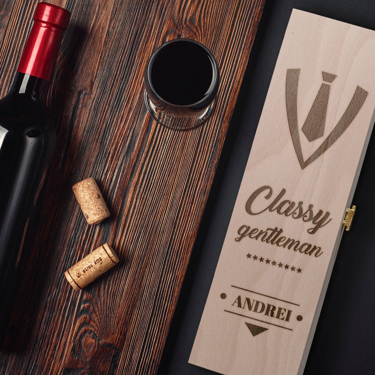 Cutie de vin personalizată -  Classy Gentleman
