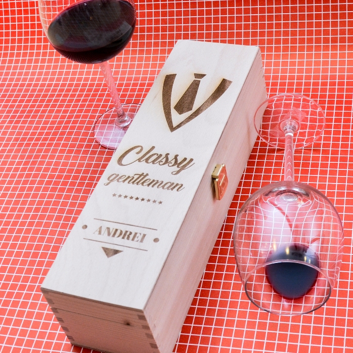 Cutie de vin personalizată -  Classy Gentleman