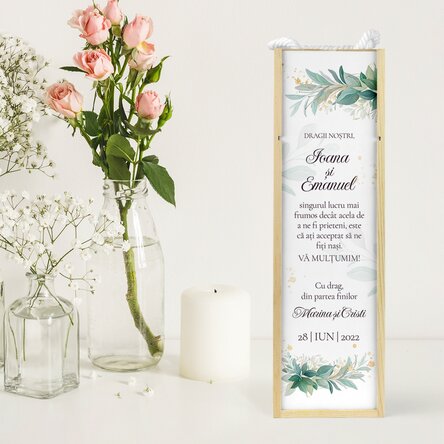 Cutie de vin personalizată cu text - Mesaj pentru nași