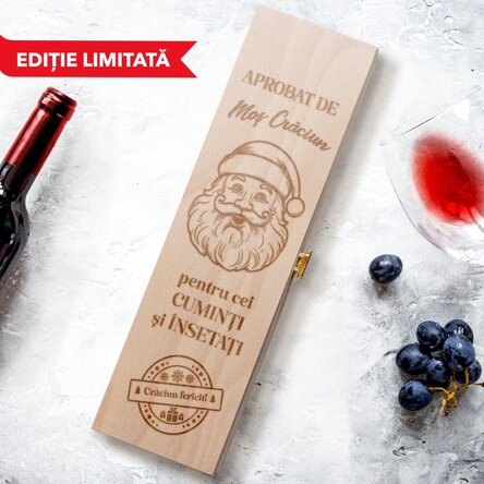 Cutie de vin cadou - Aprobat de Moș Crăciun