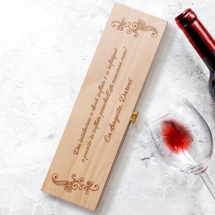 Cutie de vin personalizată cu text - Cele mai frumoase gânduri