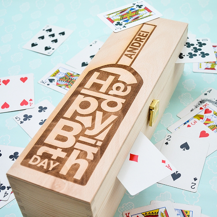 Cutie de vin personalizată - Happy Birthday bottle