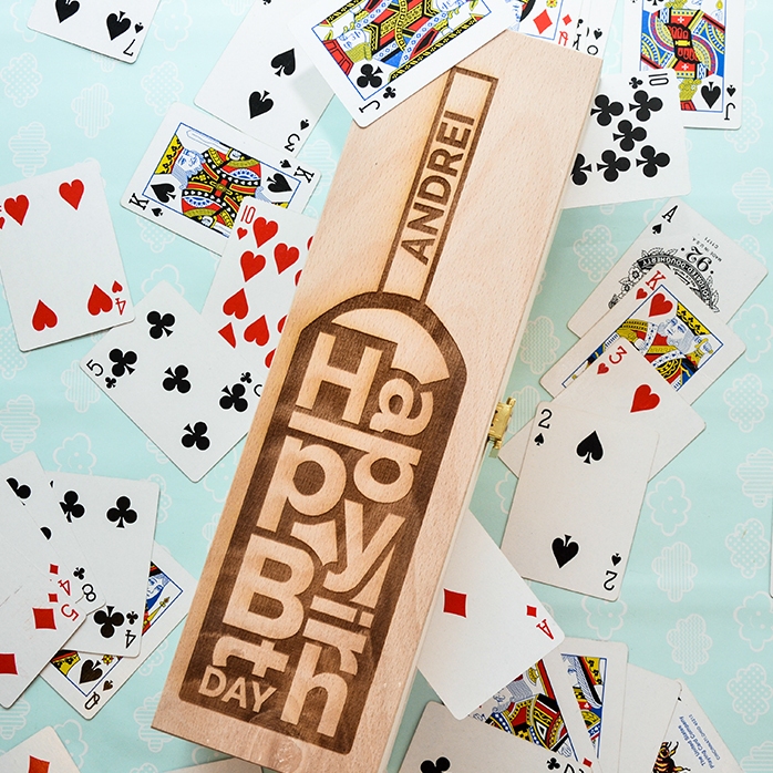 Cutie de vin personalizată - Happy Birthday bottle