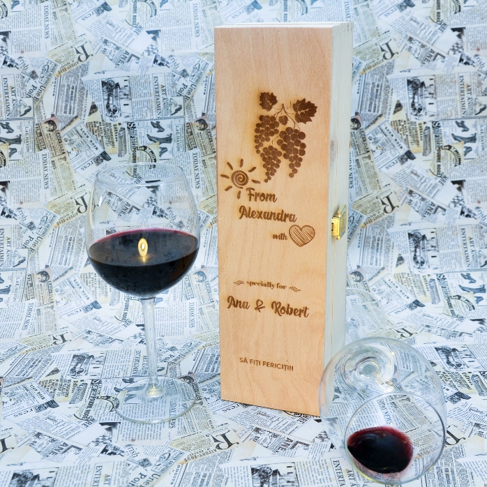 Cutie de vin personalizată - Love Wine