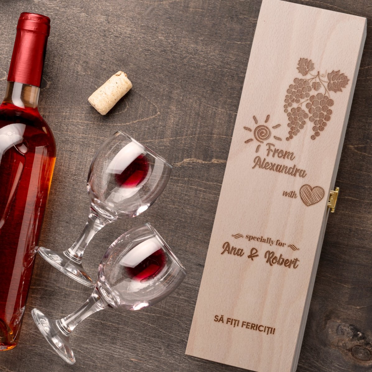 Cutie de vin personalizată - Love Wine