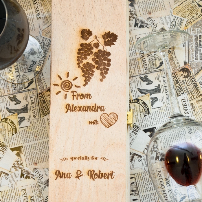 Cutie de vin personalizată - Love Wine