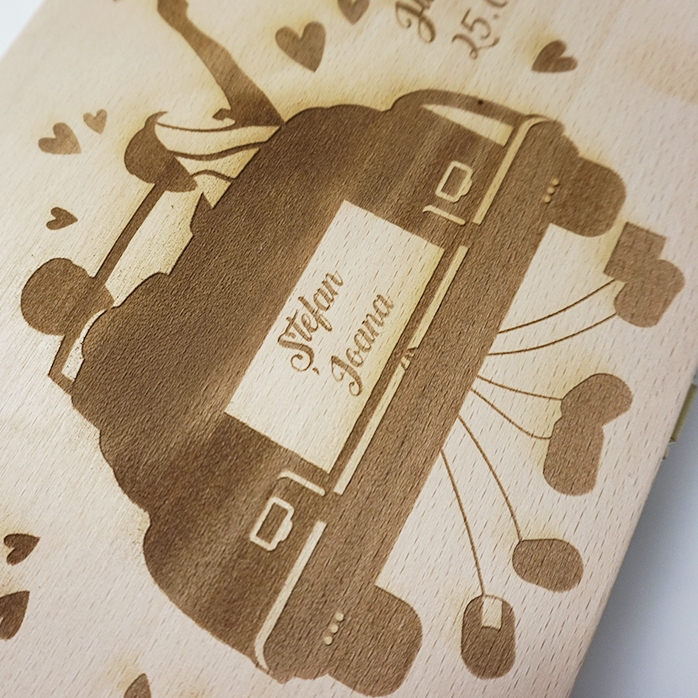 Cutie de vin personalizată pentru două sticle - Just Married 