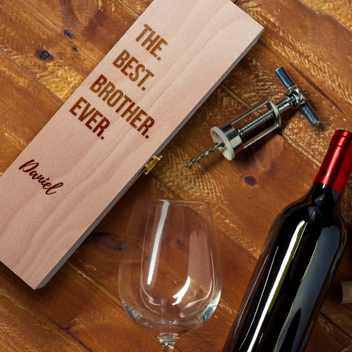 Cutie de vin personalizată - the best brother ever