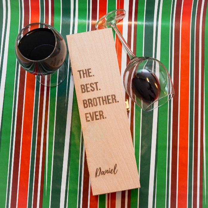 Cutie de vin personalizată - the best brother ever