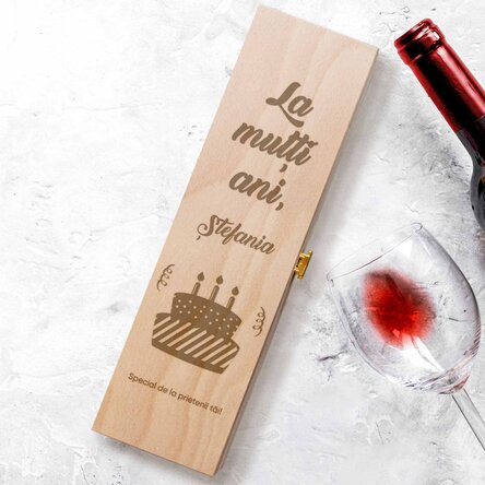 Cutie de vin personalizată - Tort Aniversar