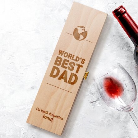 Cutie de vin personalizată - World
