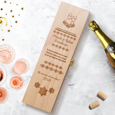 Cutie de vin spumant personalizată - An nou