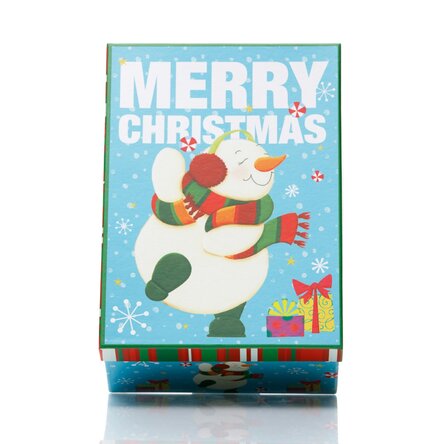 Cutie cadou albastră - model om de zăpadă