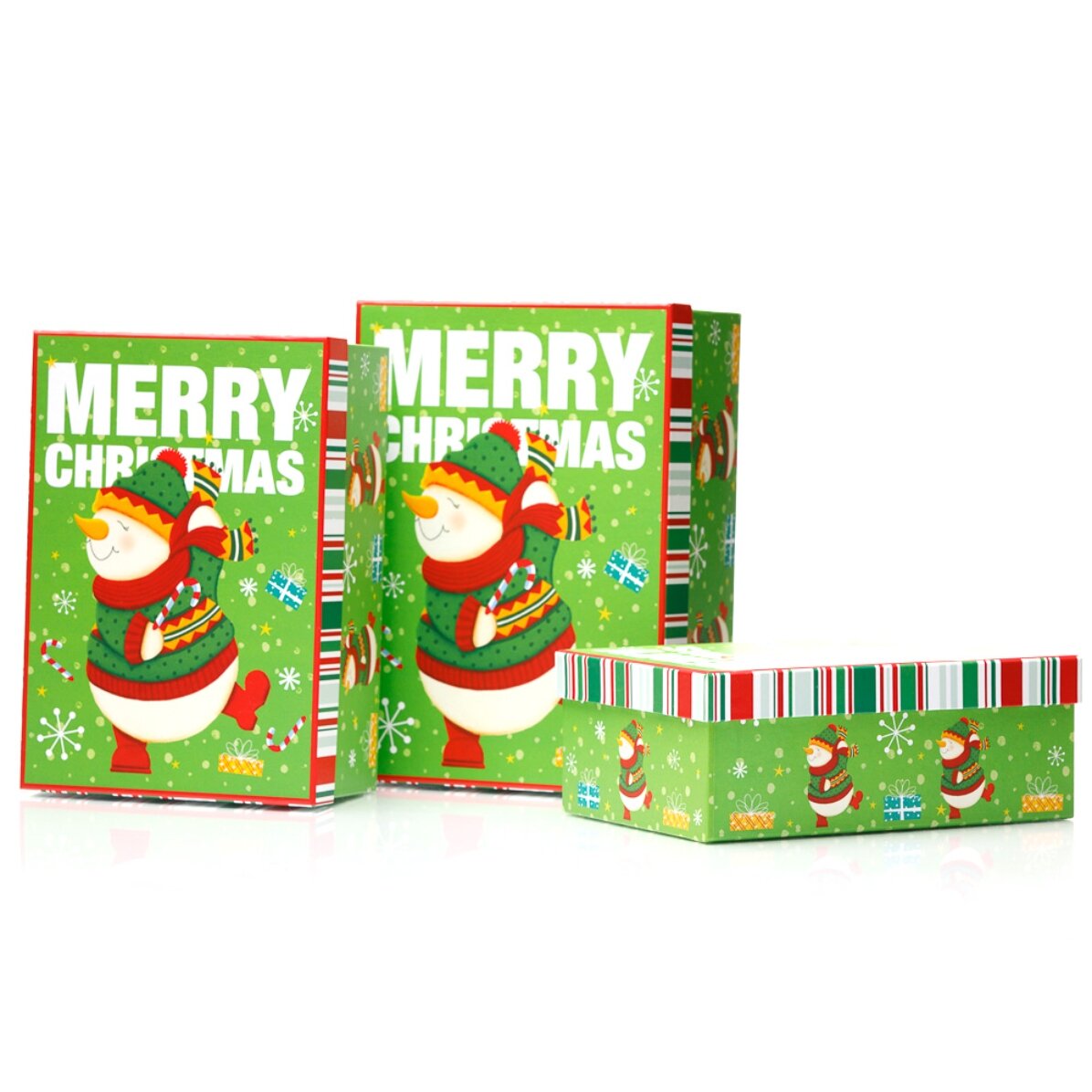 Cutie cadou verde - model om de zăpadă