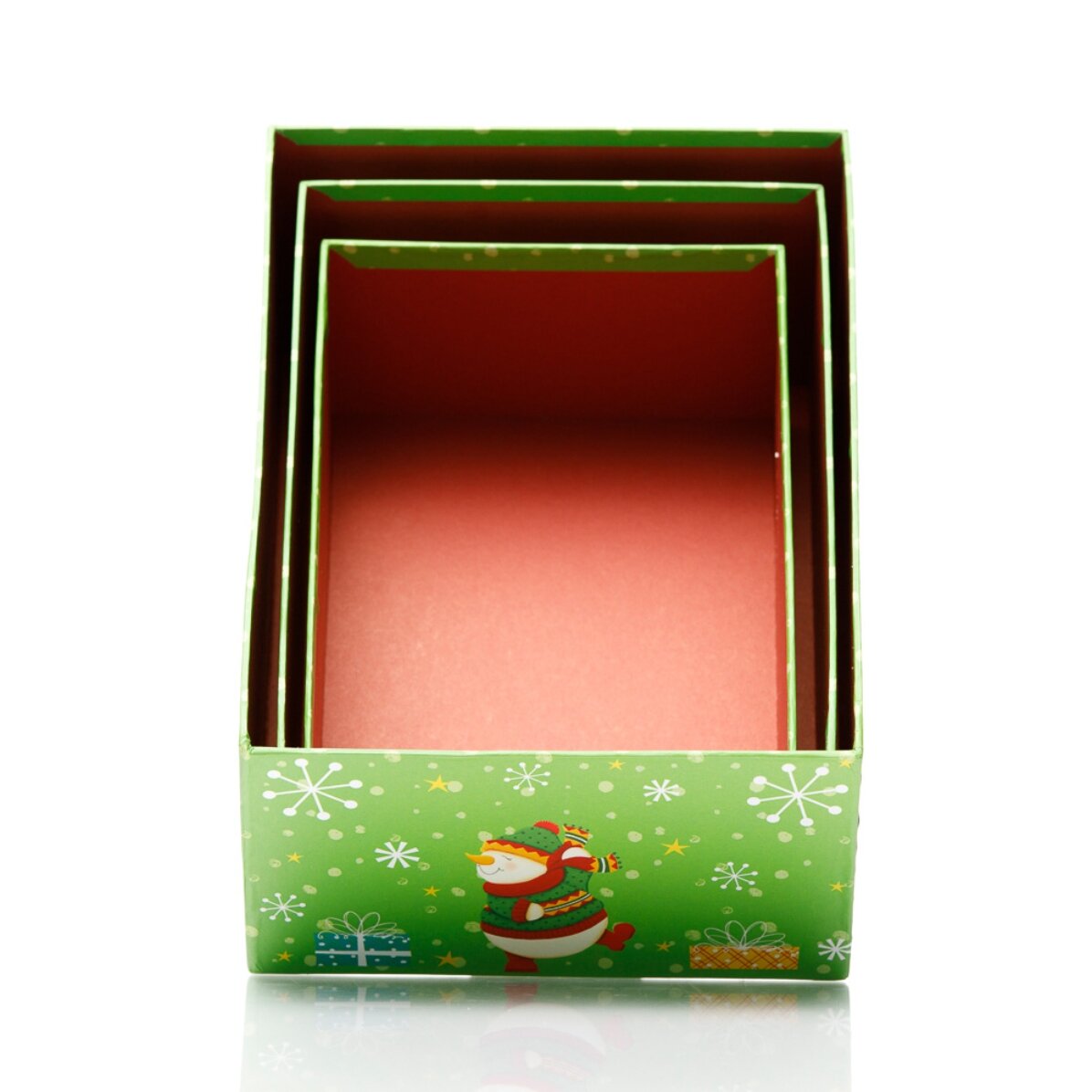 Cutie cadou verde - model om de zăpadă