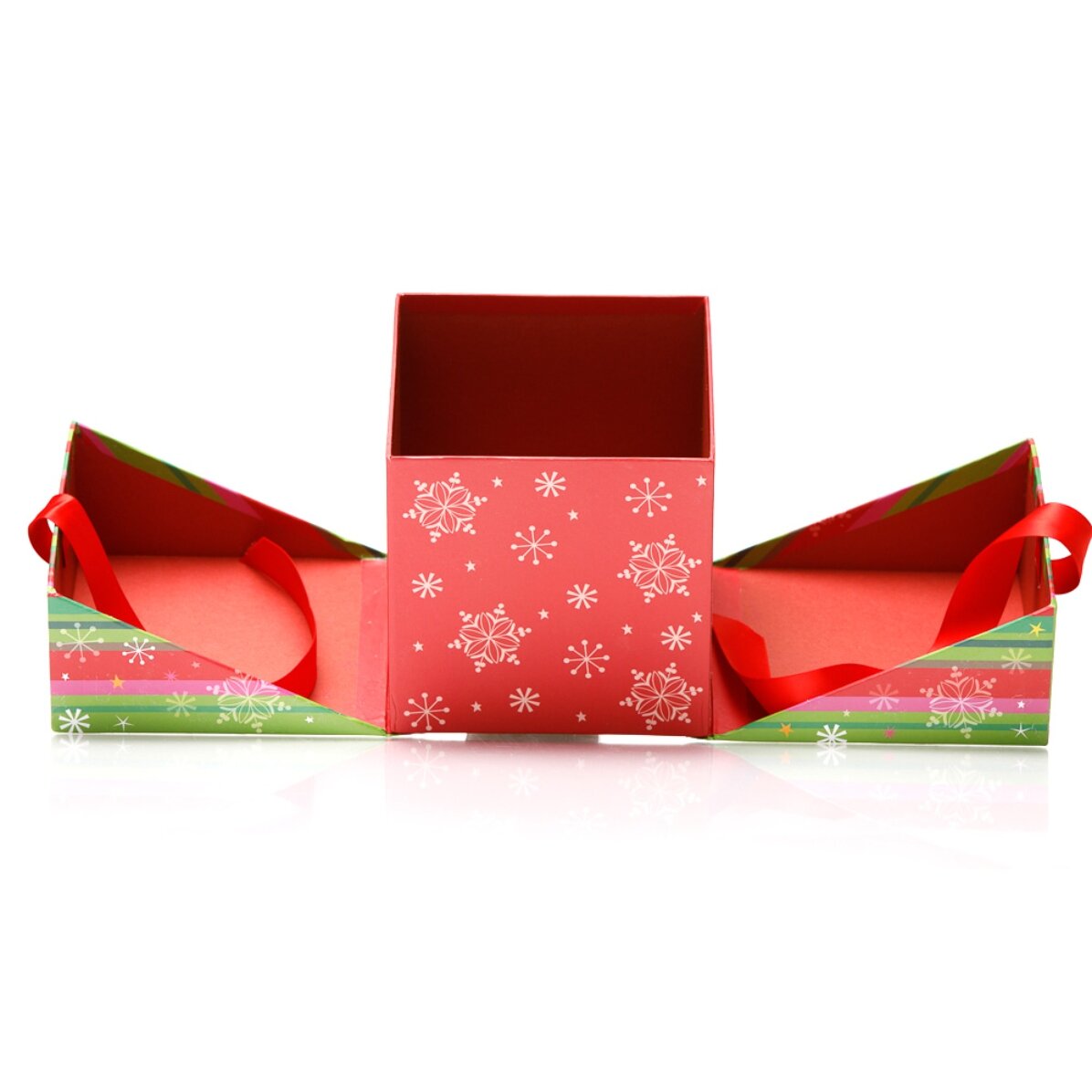 Cutie cadou de Crăciun - model fulgi de nea