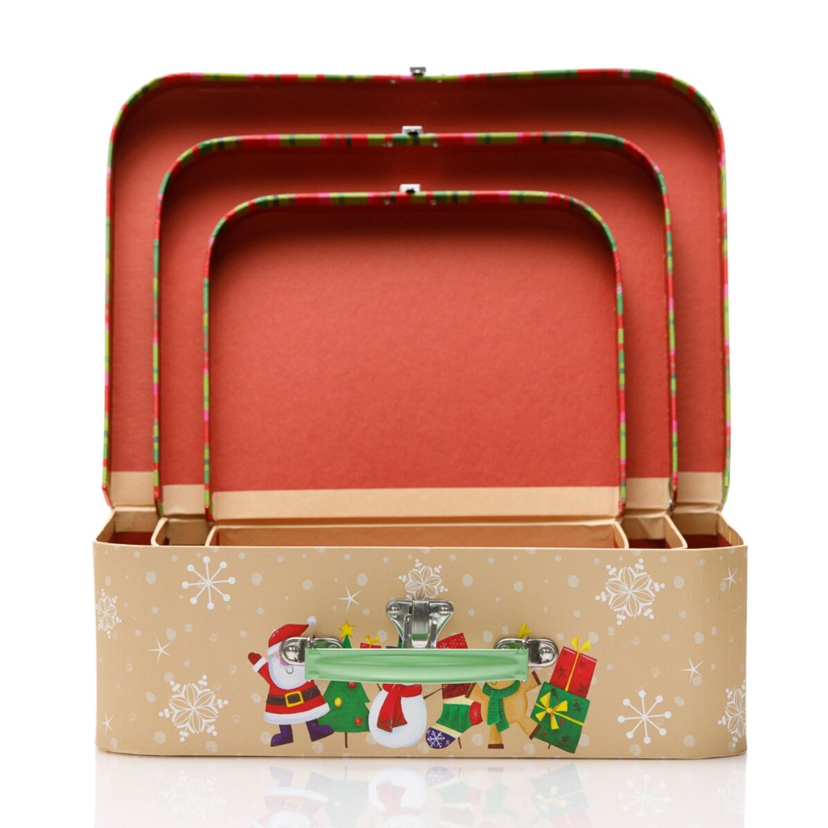 Cutie cadou de Crăciun - model familia moșului