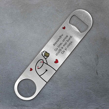 Desfăcător de bere personalizat cu mesaj - Cute Love
