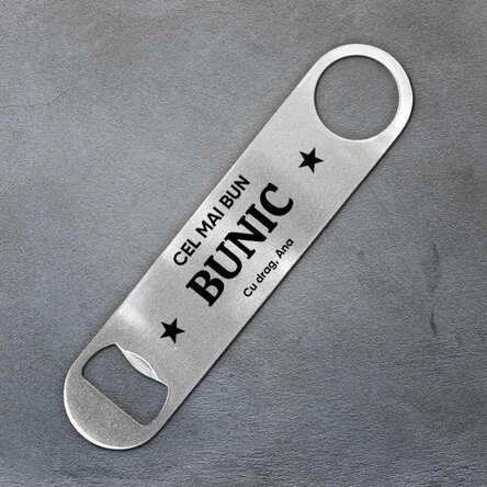 Desfăcător de bere personalizat cu mesaj - Star
