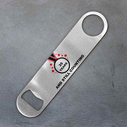 Desfăcător de bere personalizat cu text - Anniversary