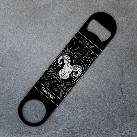 Desfăcător de bere personalizat cu text - Zodia Berbec