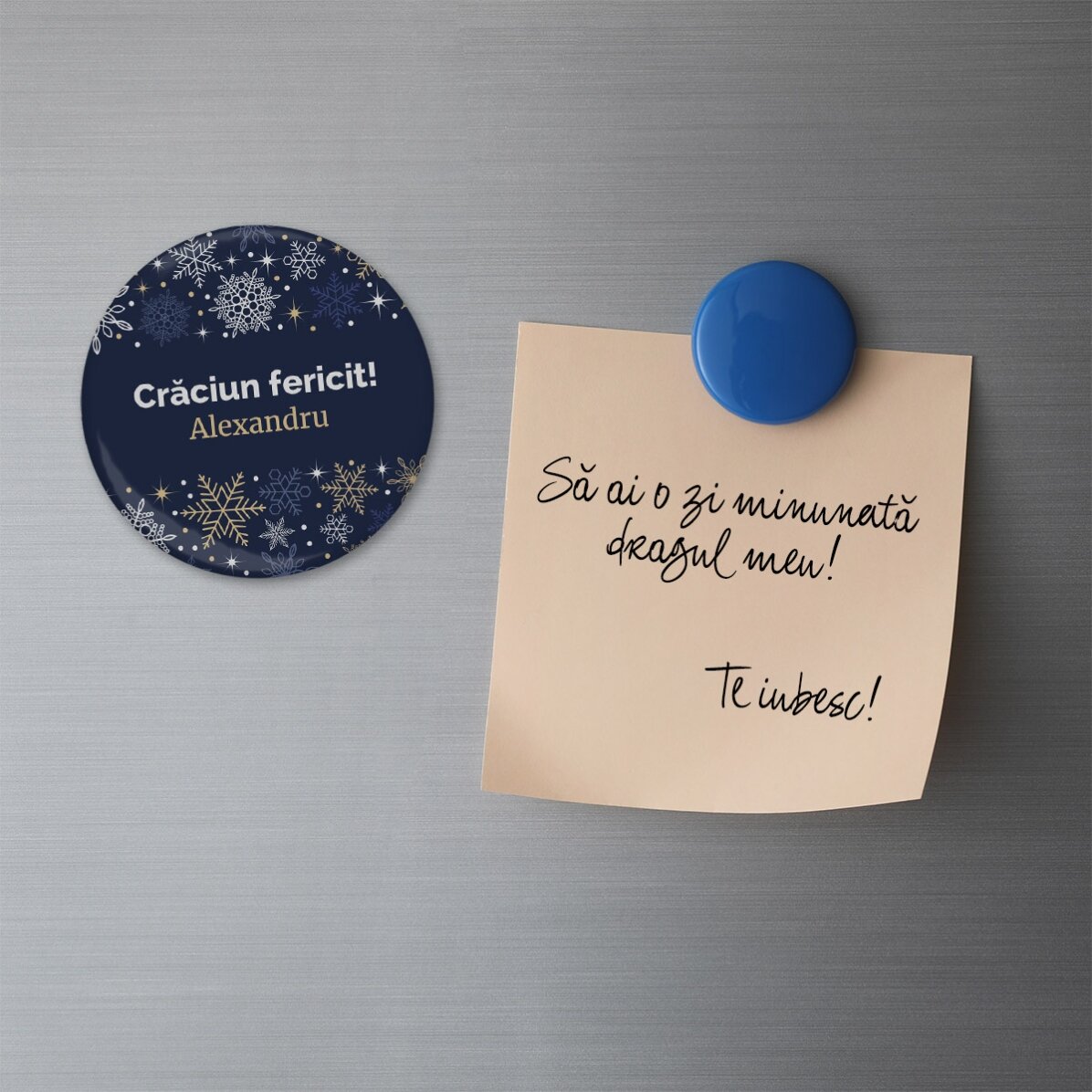 Desfăcător de sticle cu magnet personalizat cu text  - Cadru de Crăciun