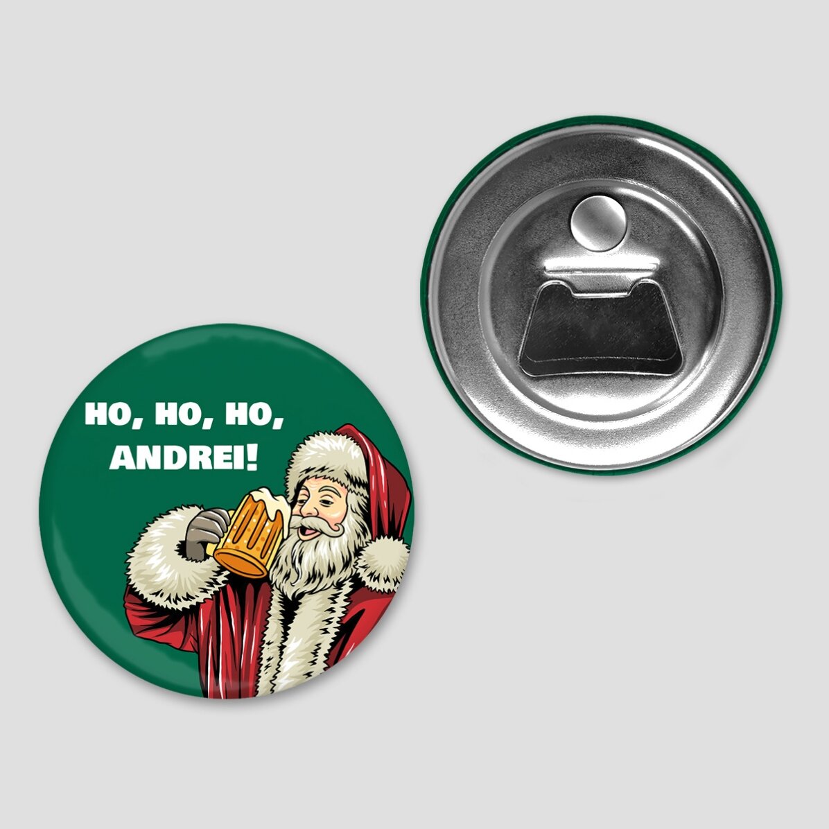 Desfăcător de sticle cu magnet personalizat cu text  - Moș Crăciun