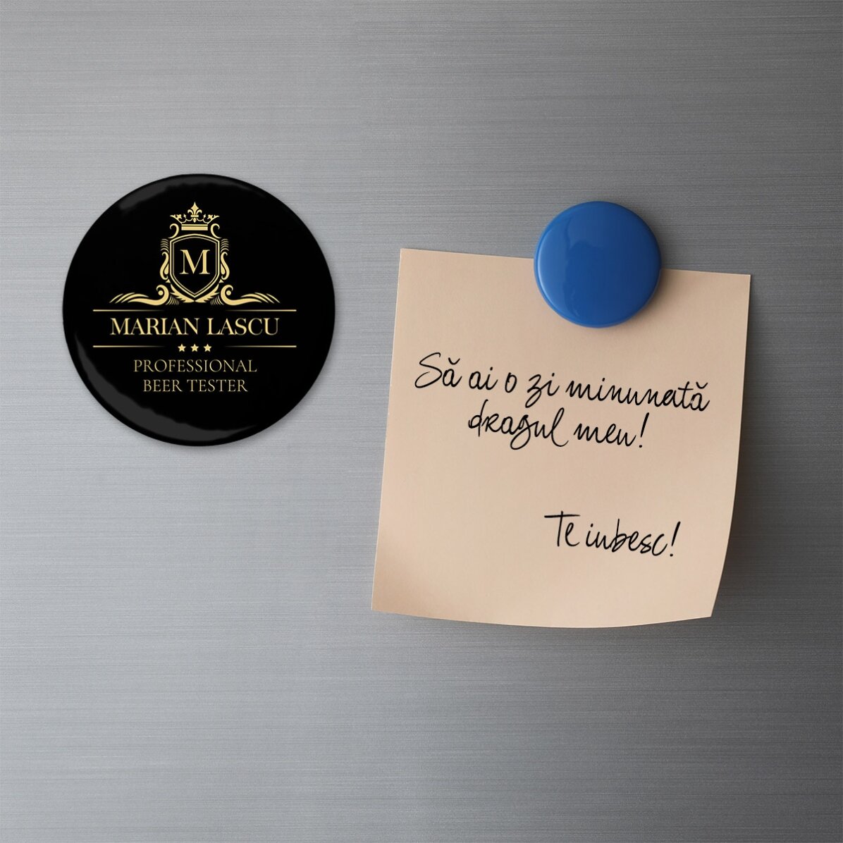 Desfăcător de sticle cu magnet personalizat cu text - Premium