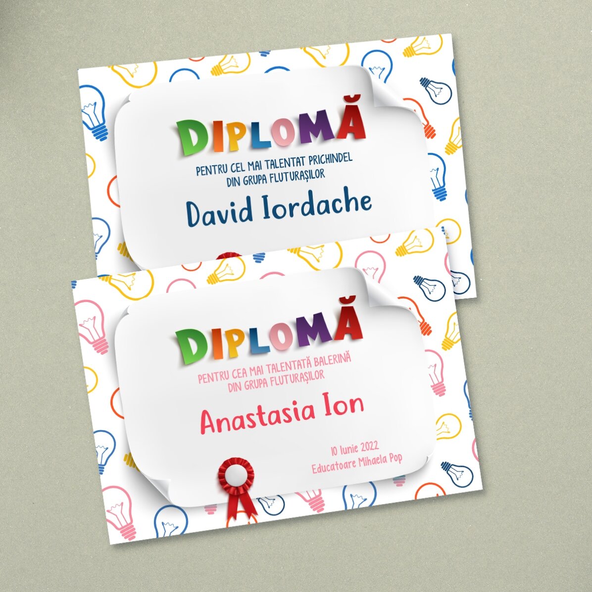 Diplomă personalizată cu text 