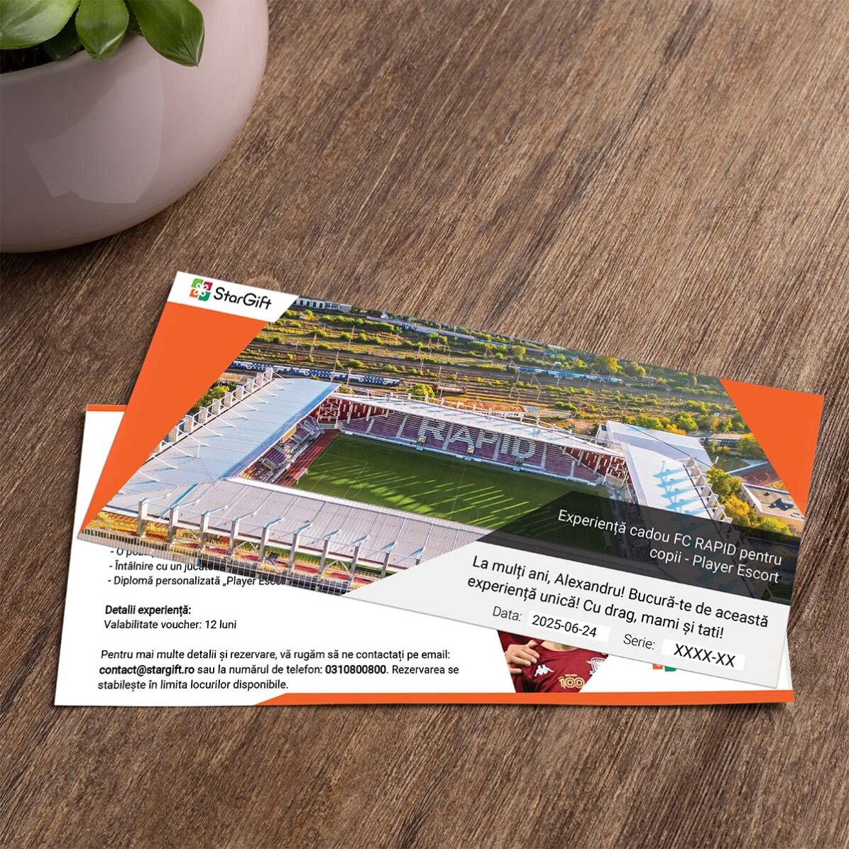 Experiență cadou FC RAPID pentru copii - Player Escort