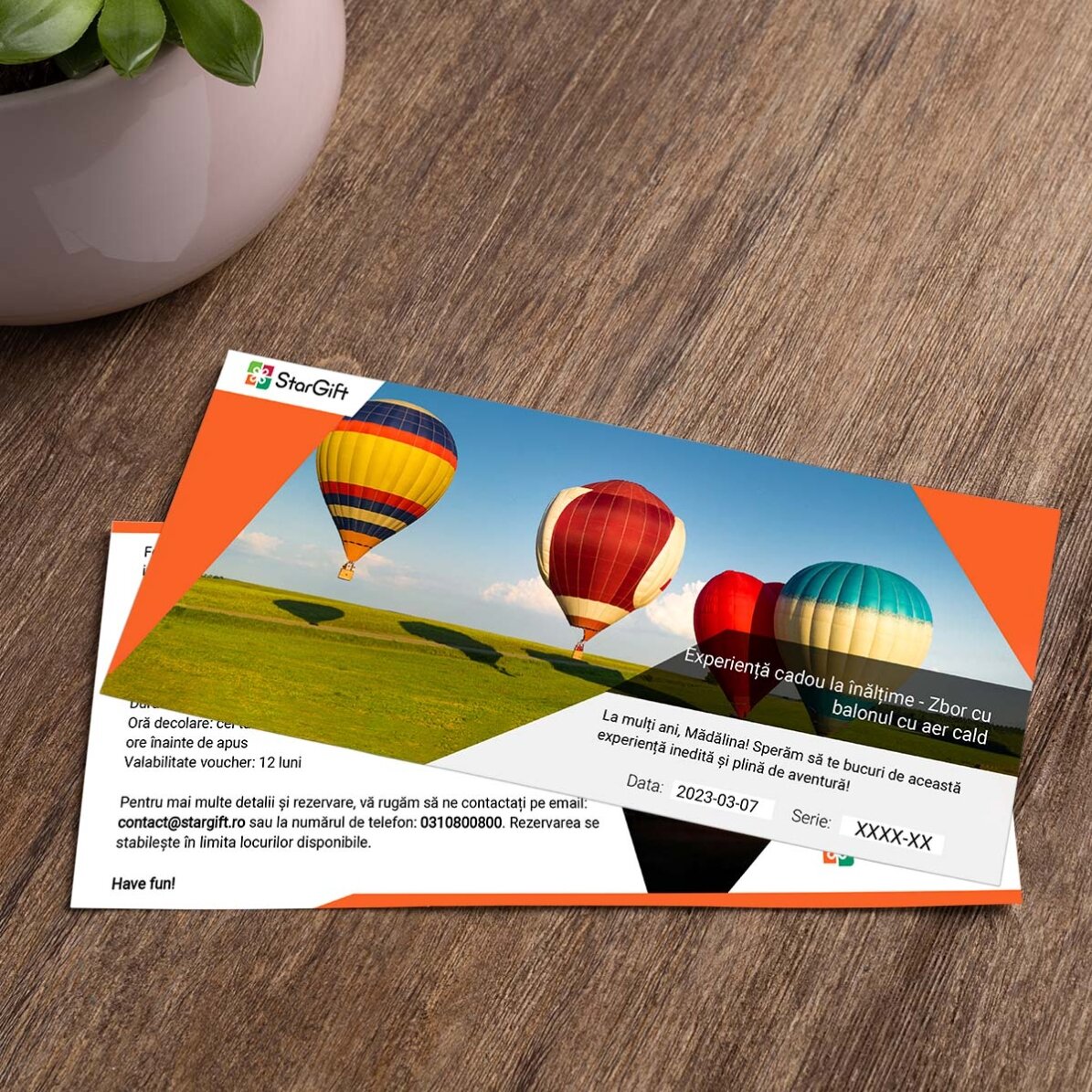 Experiență cadou la înălțime - Zbor cu balonul cu aer cald 