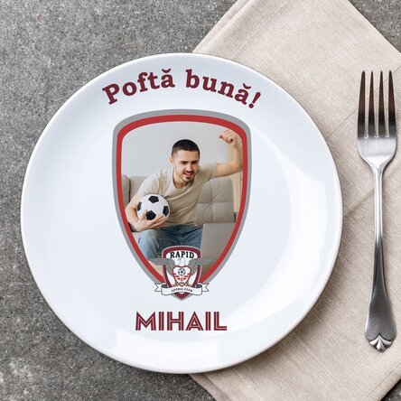Farfurie FC Rapid personalizată cu poză și nume