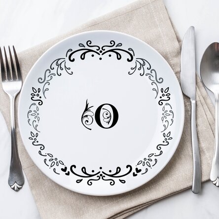 Farfurie personalizată cu inițială - Monogramă