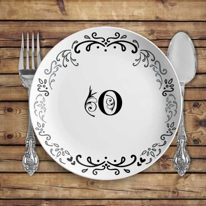 Farfurie personalizată cu inițială - Monogramă