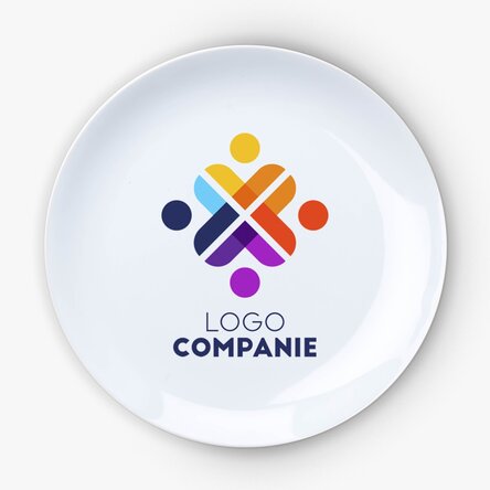 Farfurie personalizată cu logo vertical