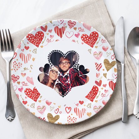 Farfurie personalizată cu o poză - Hearts