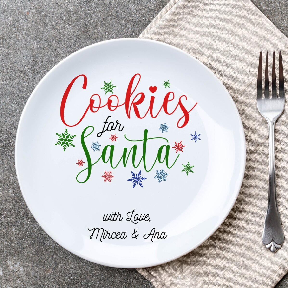 Farfurie personalizată cu text - Cookies for Santa 