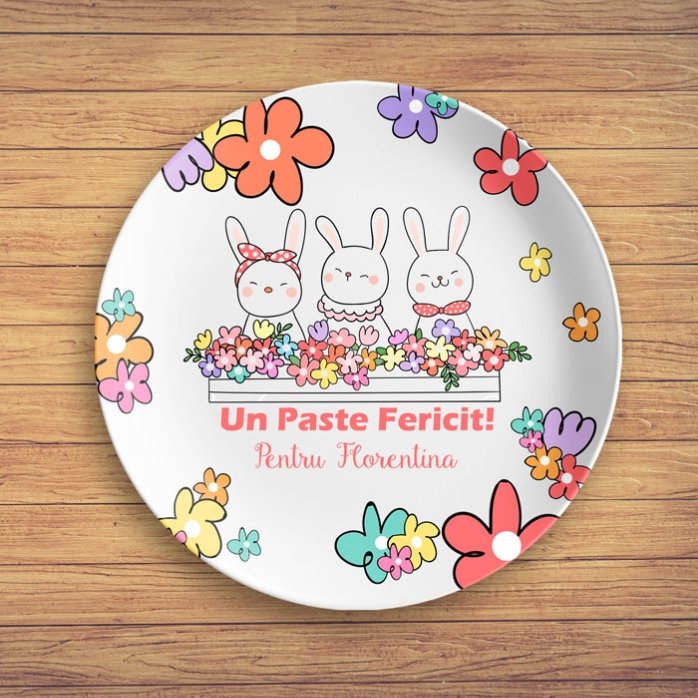 Farfurie personalizată cu text - Easter