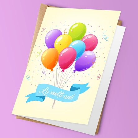 Felicitare personalizată - Baloane colorate