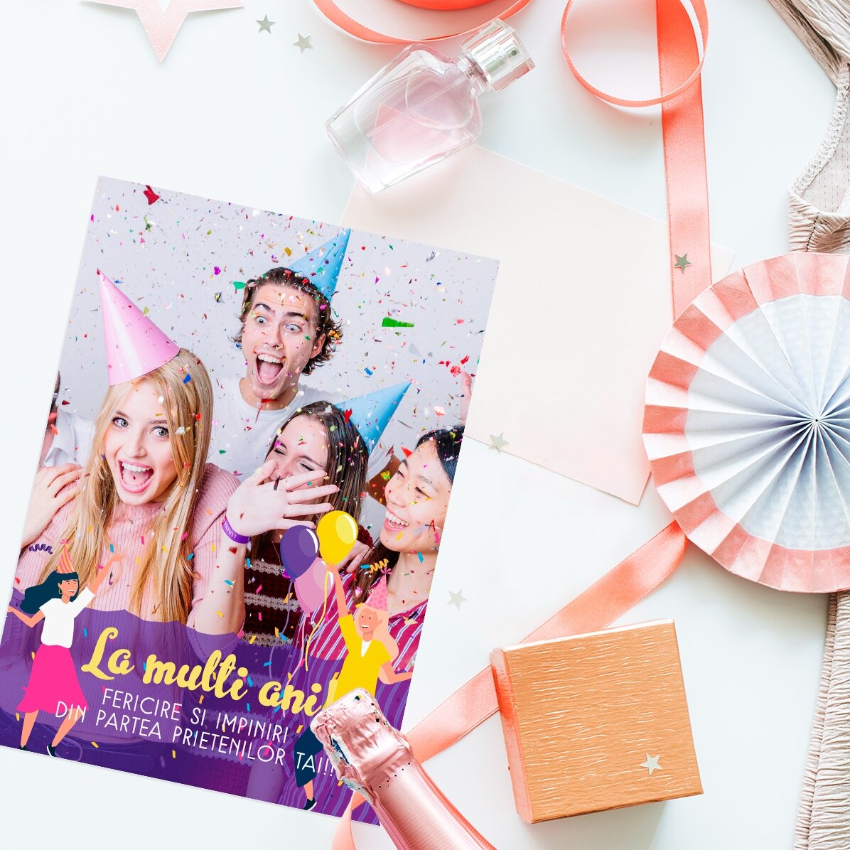 Felicitare personalizată cu poză și text - Happy Birthday!