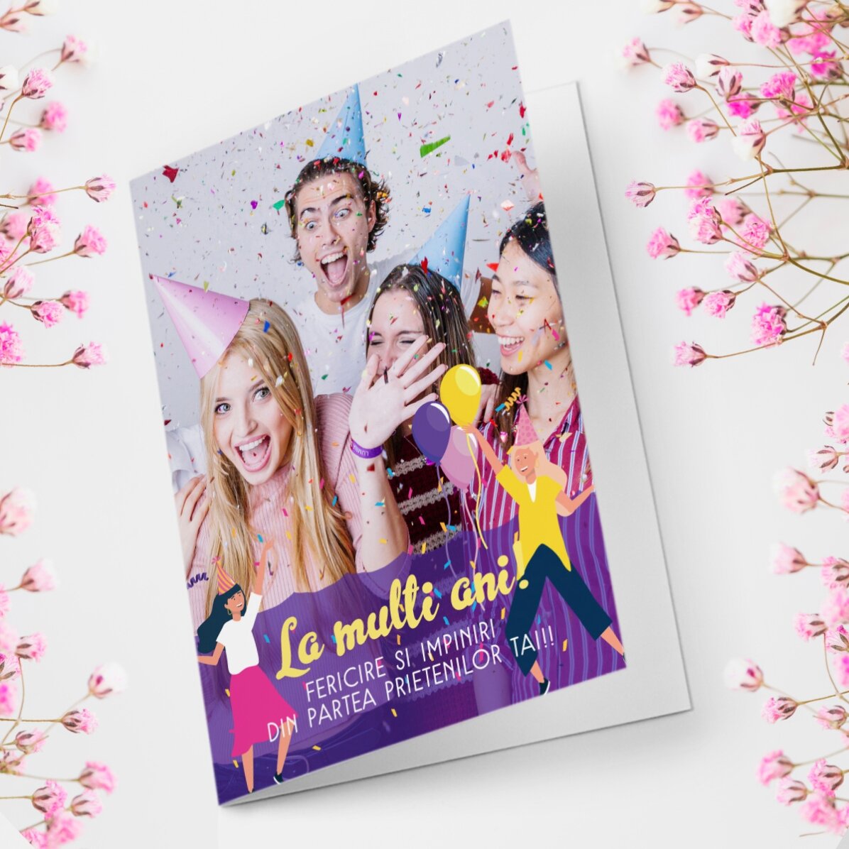 Felicitare personalizată cu poză și text - Happy Birthday!