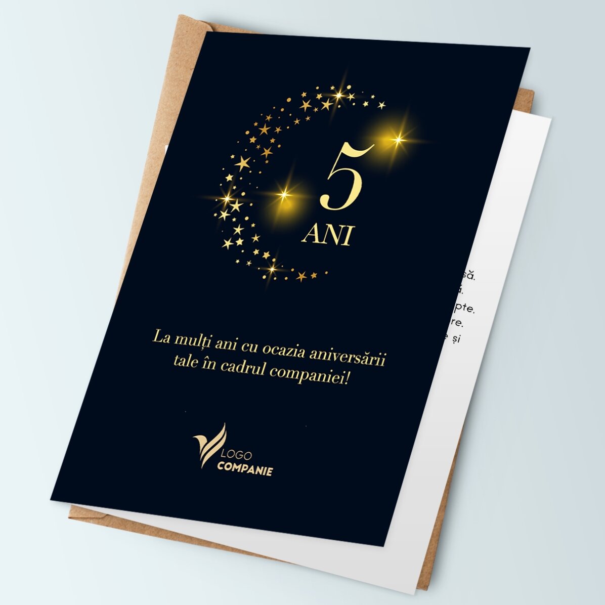 Felicitare personalizată cu logo și cu text 