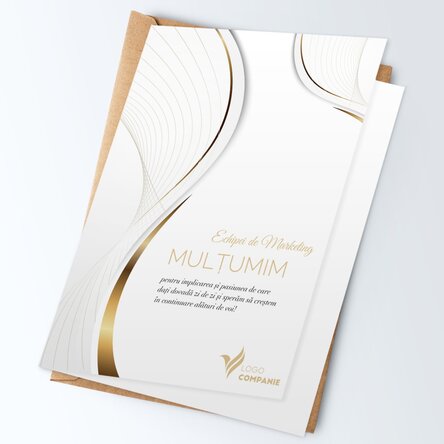 Felicitare personalizată cu logo și mesaj - White