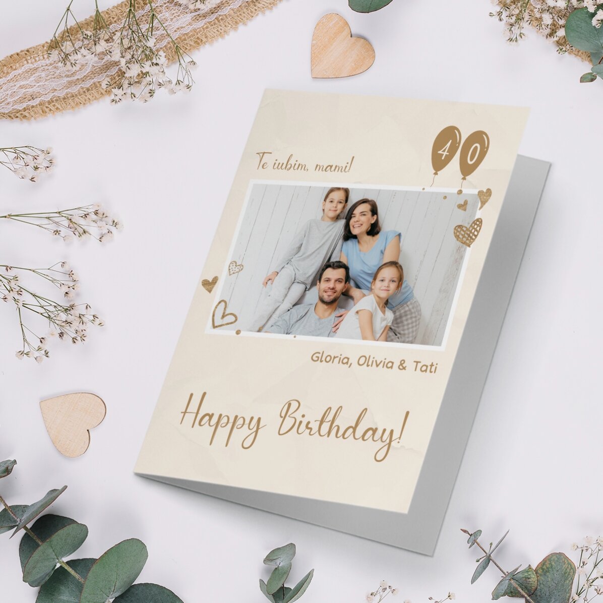 Felicitare personalizată cu o poză și mesaj - Happy birthday wish