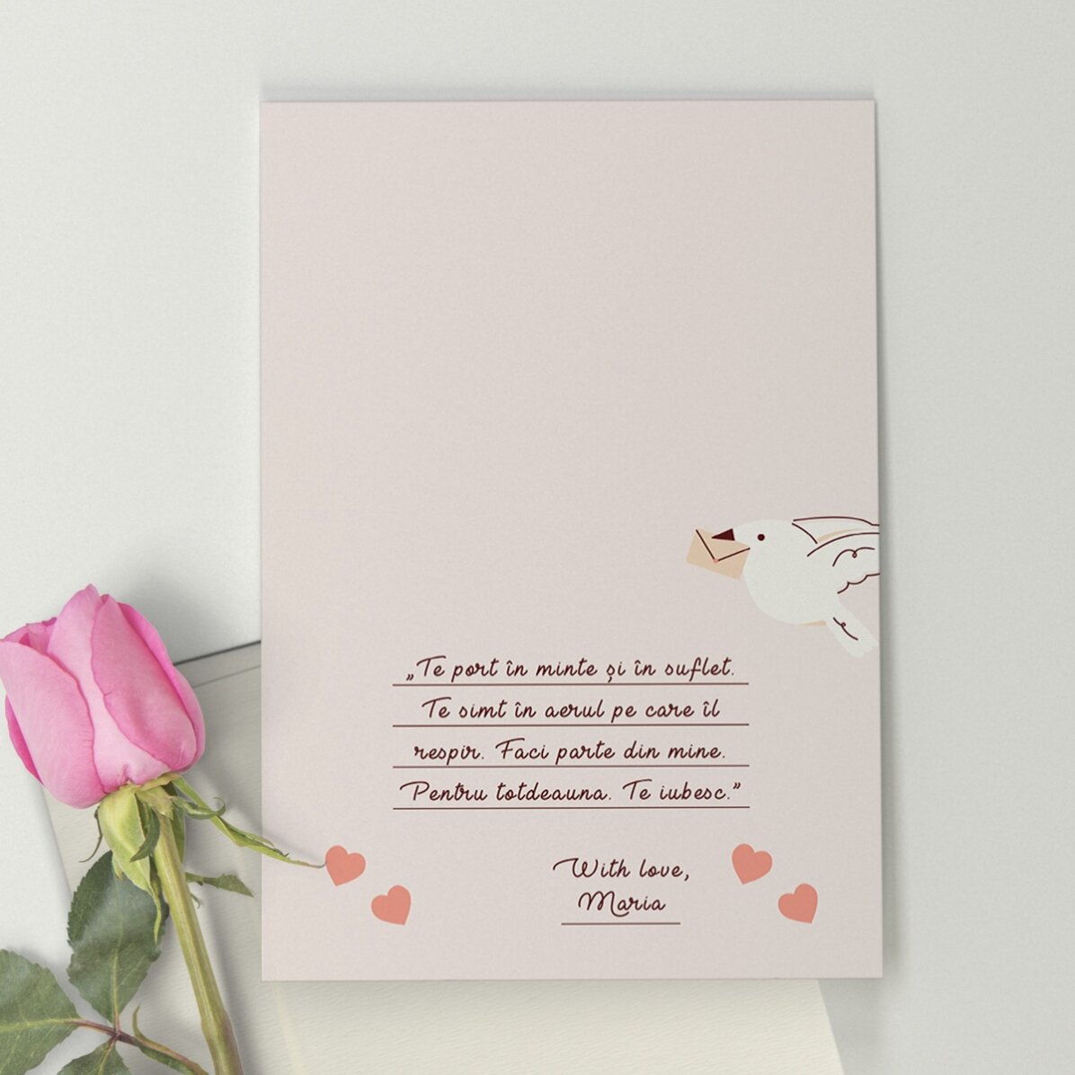 Felicitare personalizată cu poză și mesaj - Iubirea noastră infinită