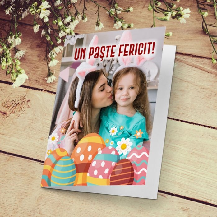 Felicitare personalizată cu poză - Un Paște Fericit!