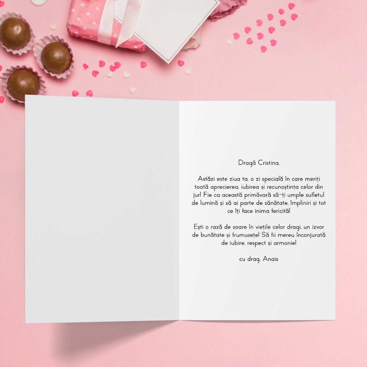 Felicitare personalizată cu text - 8 Martie