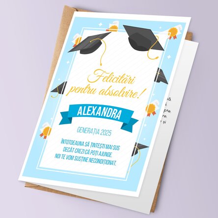 Felicitare personalizată cu text - Absolvire
